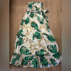 The Webster Miami | Target collab. Strapless maxi. Green Palms. Size M.